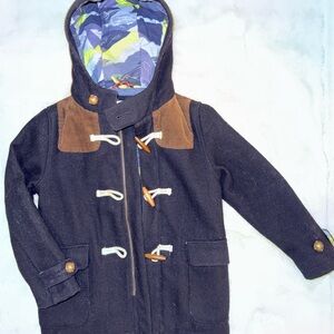 Children's Navy and Brown Toggle Coat